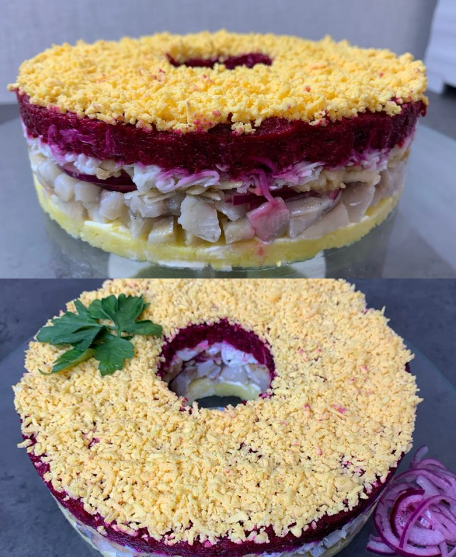 Найкраща подача! Салат за вашими порадами. Вийшла оригінальна “Рибка під ковдрою”