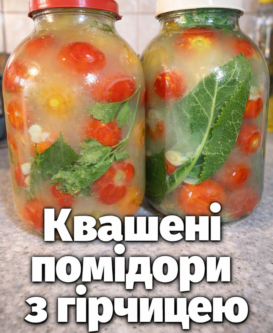 Квашені помідори з гірчицею у трилітровій банці. Рецепт дуже простий, а виходить смачно!