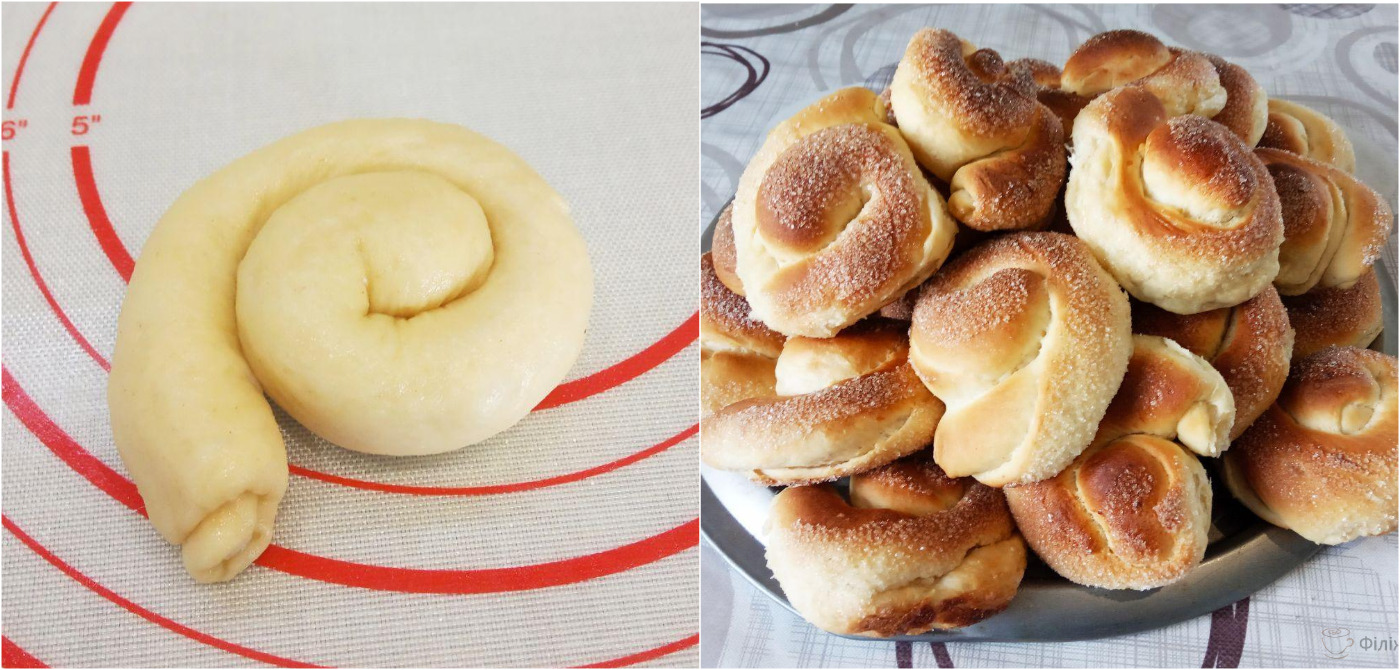 Повітряні і шаруваті булочки «Равлики» з начинкою з ніжного заварного крему