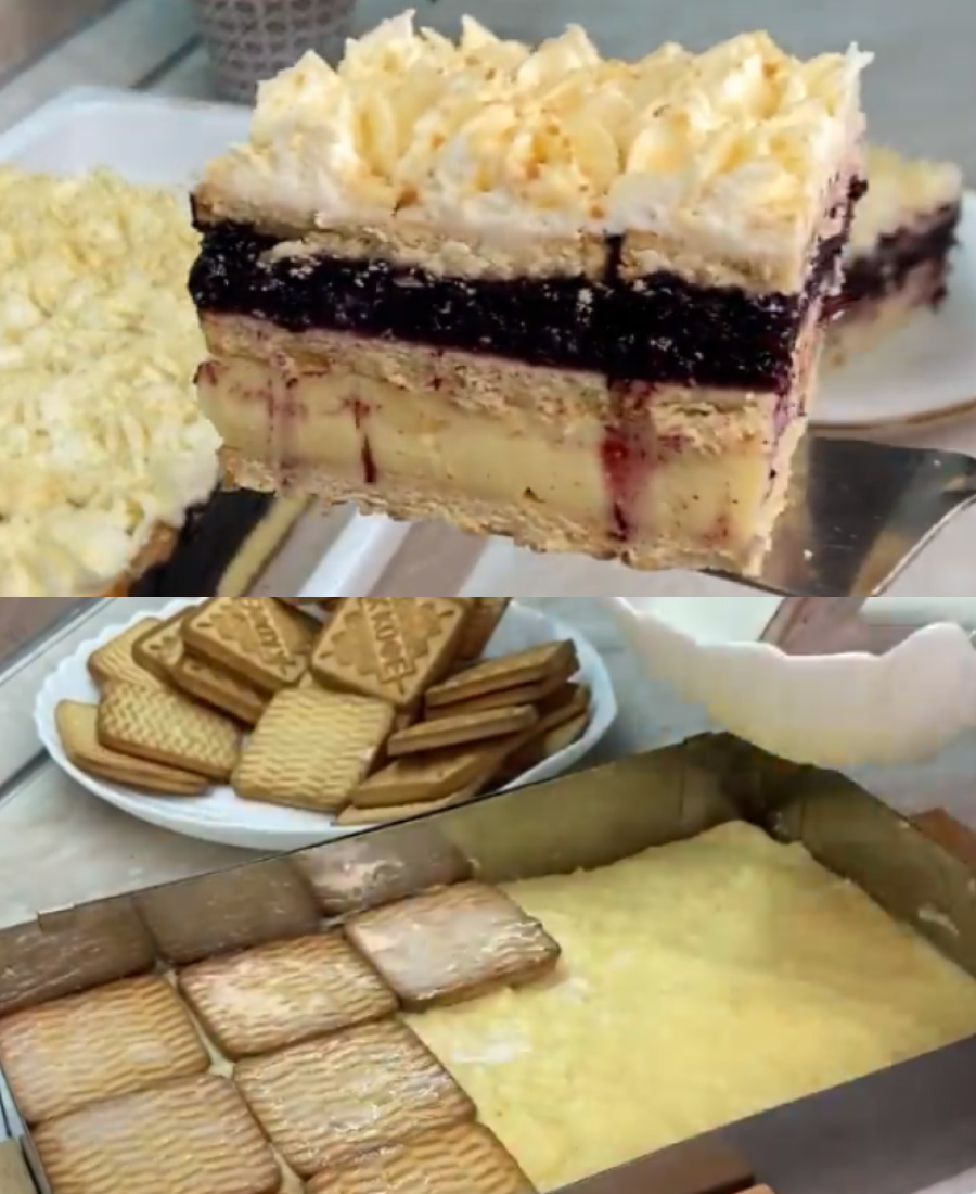 Забудьте про торт! Десерт БЕЗ випічки: ванільний крем + ягідний прошарок!