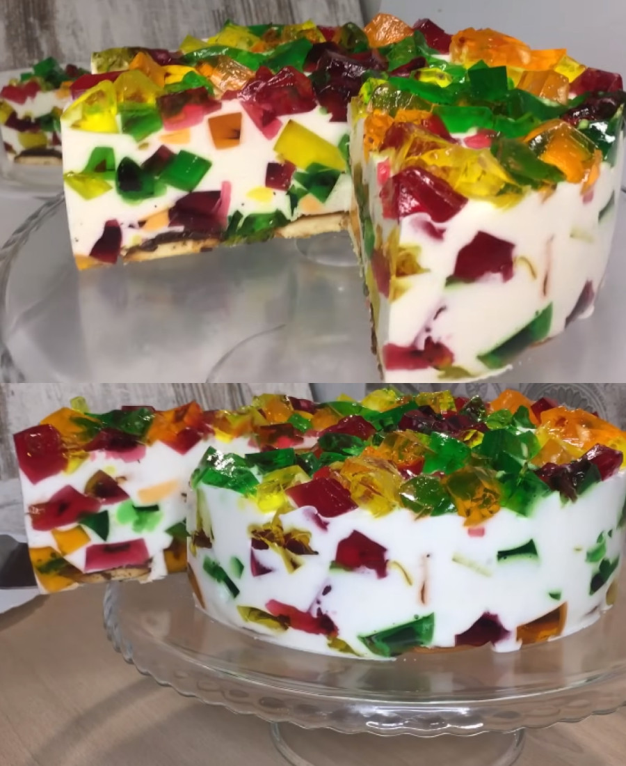 Простий рецепт желейного торта “Бите скло” без випічки – чудовий десерт від української господині