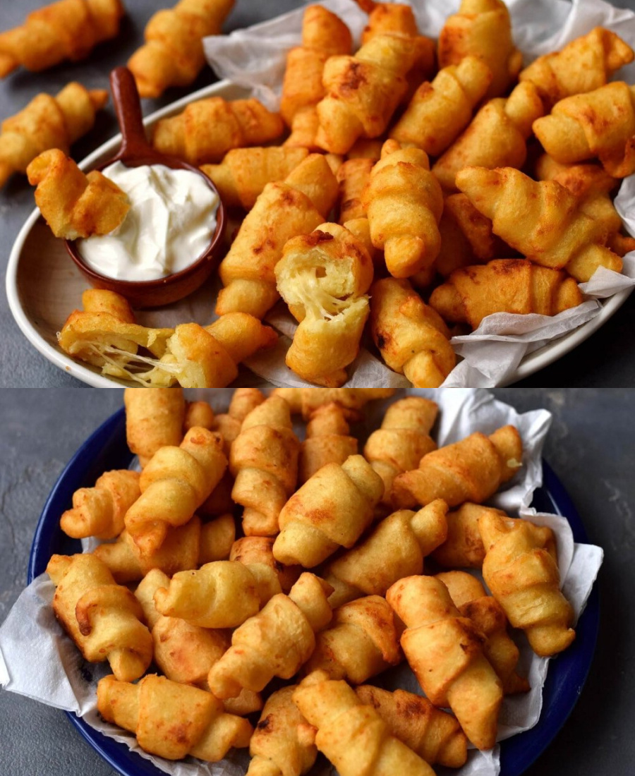 Вони зникають зі столу миттєво! Тому готуйте побільше! Ну дуже смачні картопляні рогалики із сиром