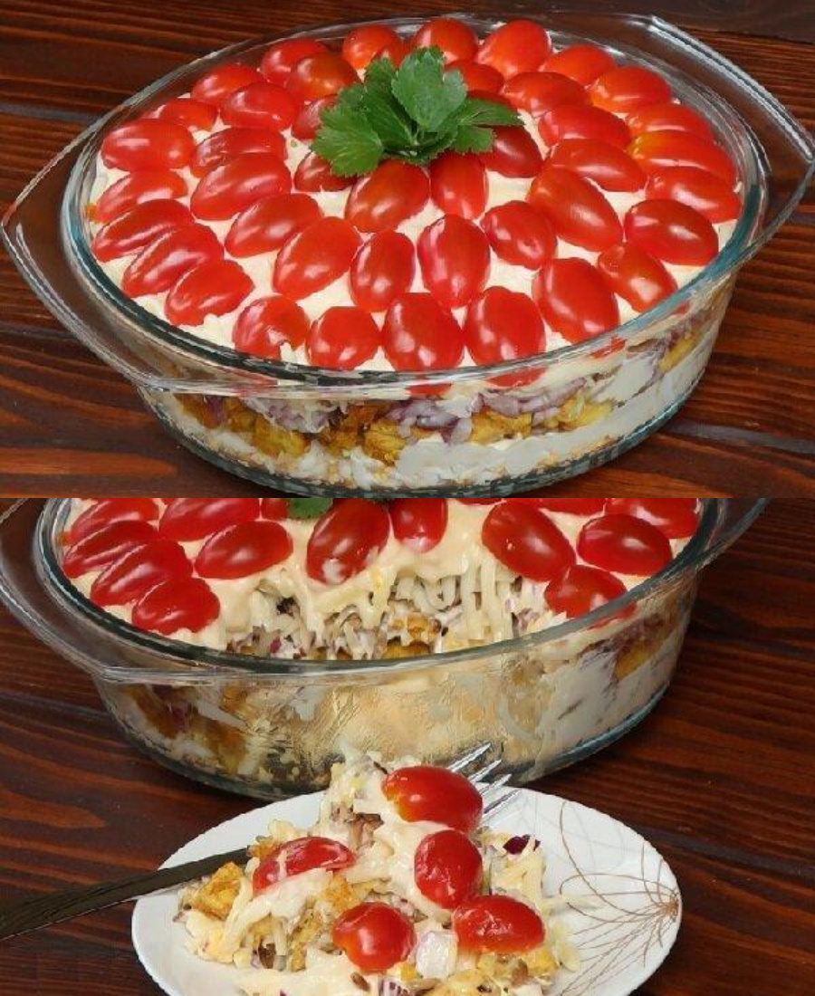 Такий салат з куркою прикрасить будь-який стіл: красивий і неймовірно смачний, готую до кожного застілля і всі його обожнюють