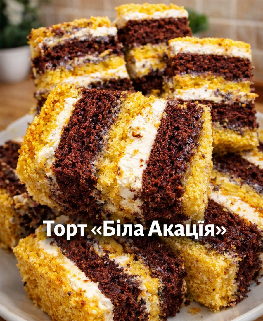 Торт «Біла Акація»: легендарний смак та ніжність у кожному шматочку