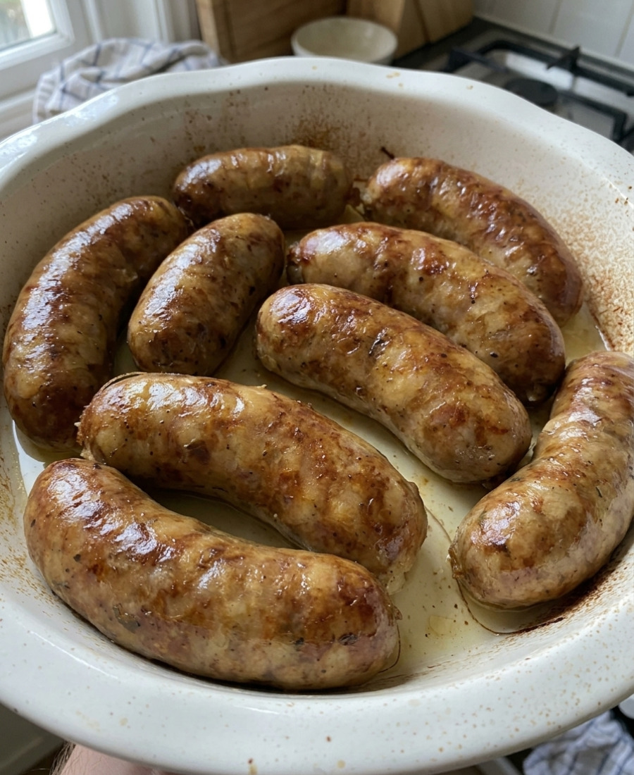 Дуже смачні ковбаски з м’ясом та картоплею