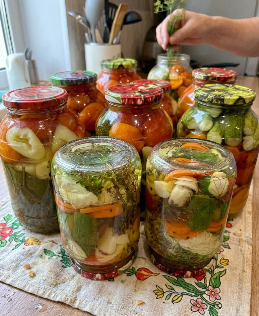 Відкриєш взимку баночку, а там, ну справжній “город” – овочеве асорті на зиму, що з’їдається із задоволенням, готую за маминим рецептом